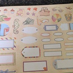 Summer 4th of July Scrapbooking Lot of 14 pieces Paper Stickers Ribbon new/used