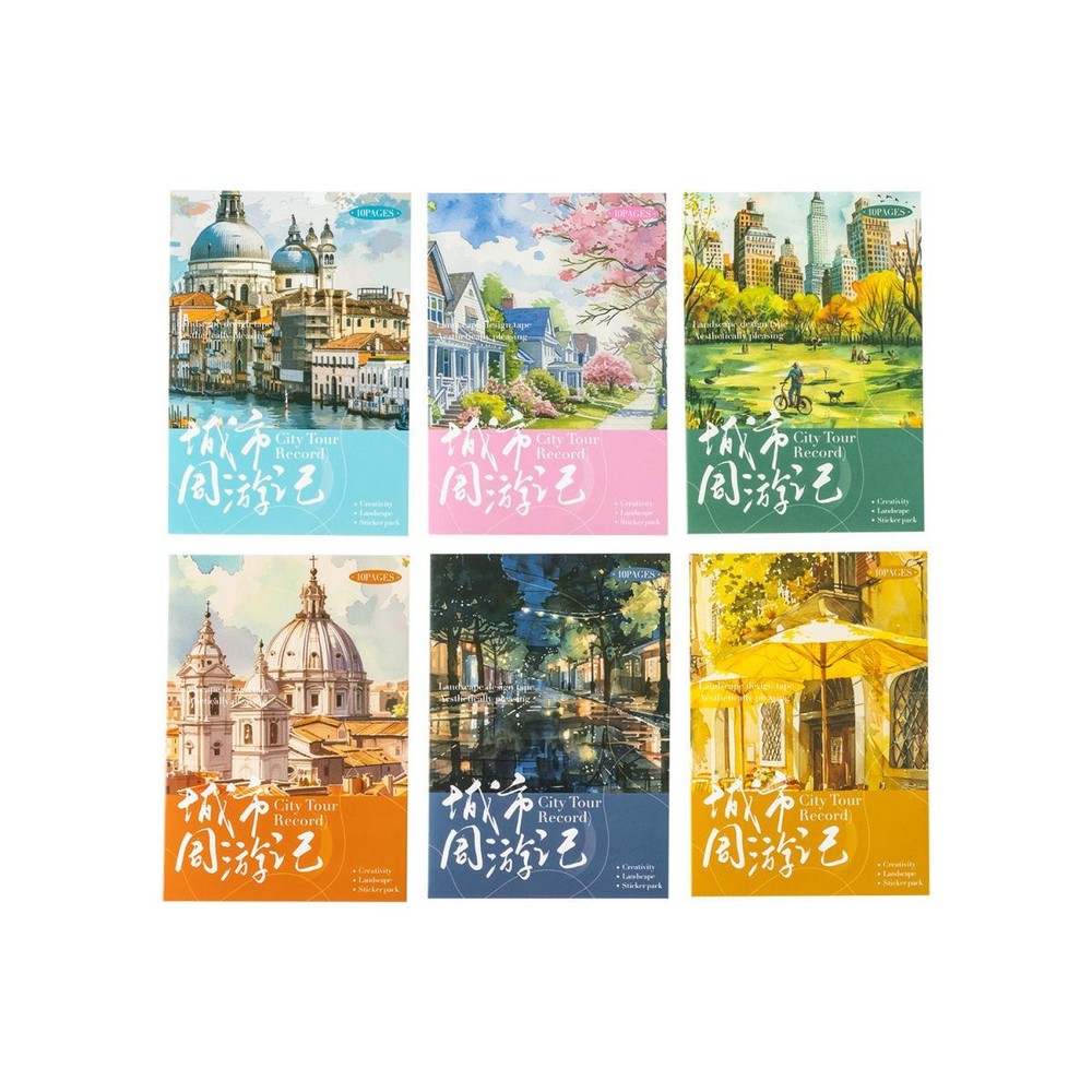City Buildings PET Stickers Scrapbooking Sticker Journal Planner Wall Collage