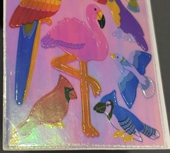 Rare Vintage Stickers NIP Sandy Lion Mother Of Pearl Opal Iridescent Birds