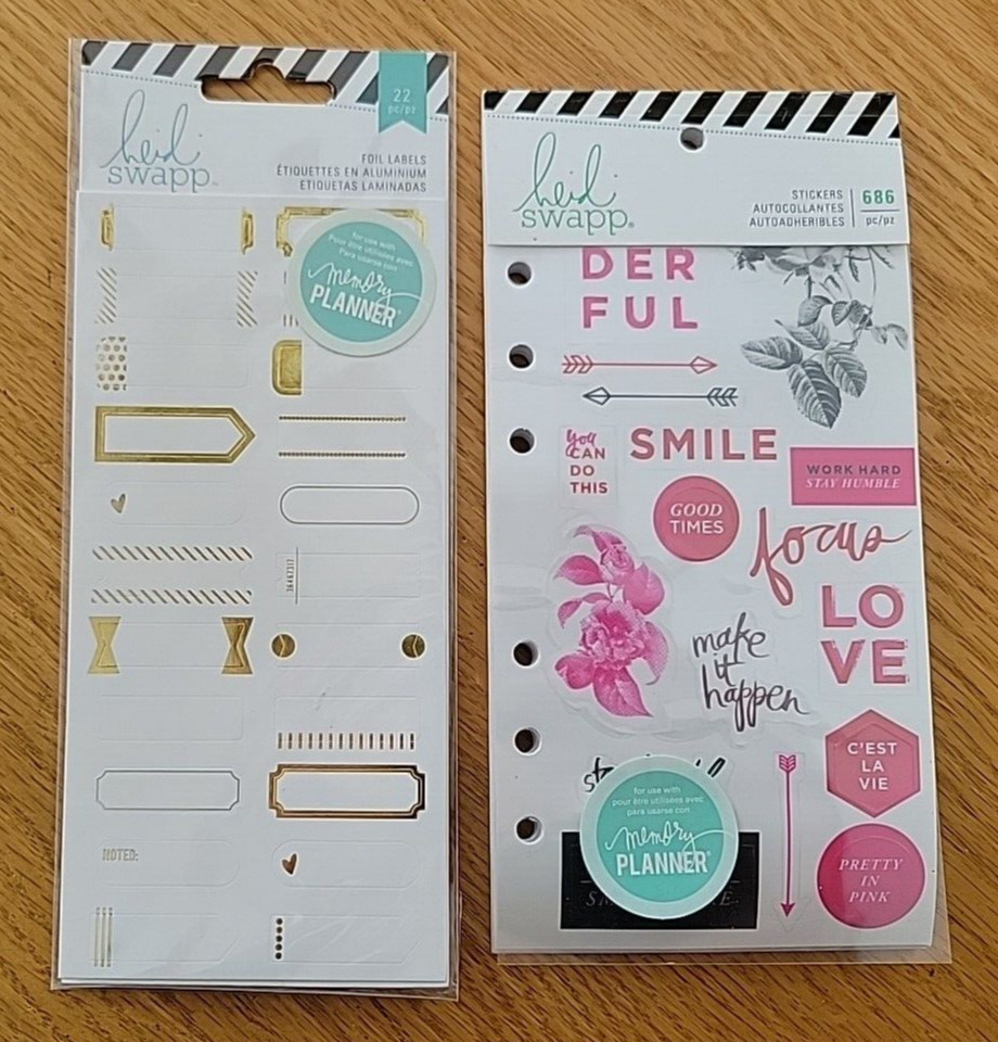 NEW Heidi Swapp Planner Stickers Fresh Start Clear & Hello Beautiful Gold Foil