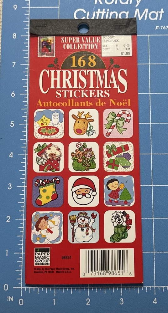 Paper Magic Company Christmas Stickers Santa Angel Cookies Snowman 101 Of 168