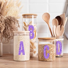 15 Sheets Letter Stickers 780 Pcs Glitter Capital Letters Large Purple