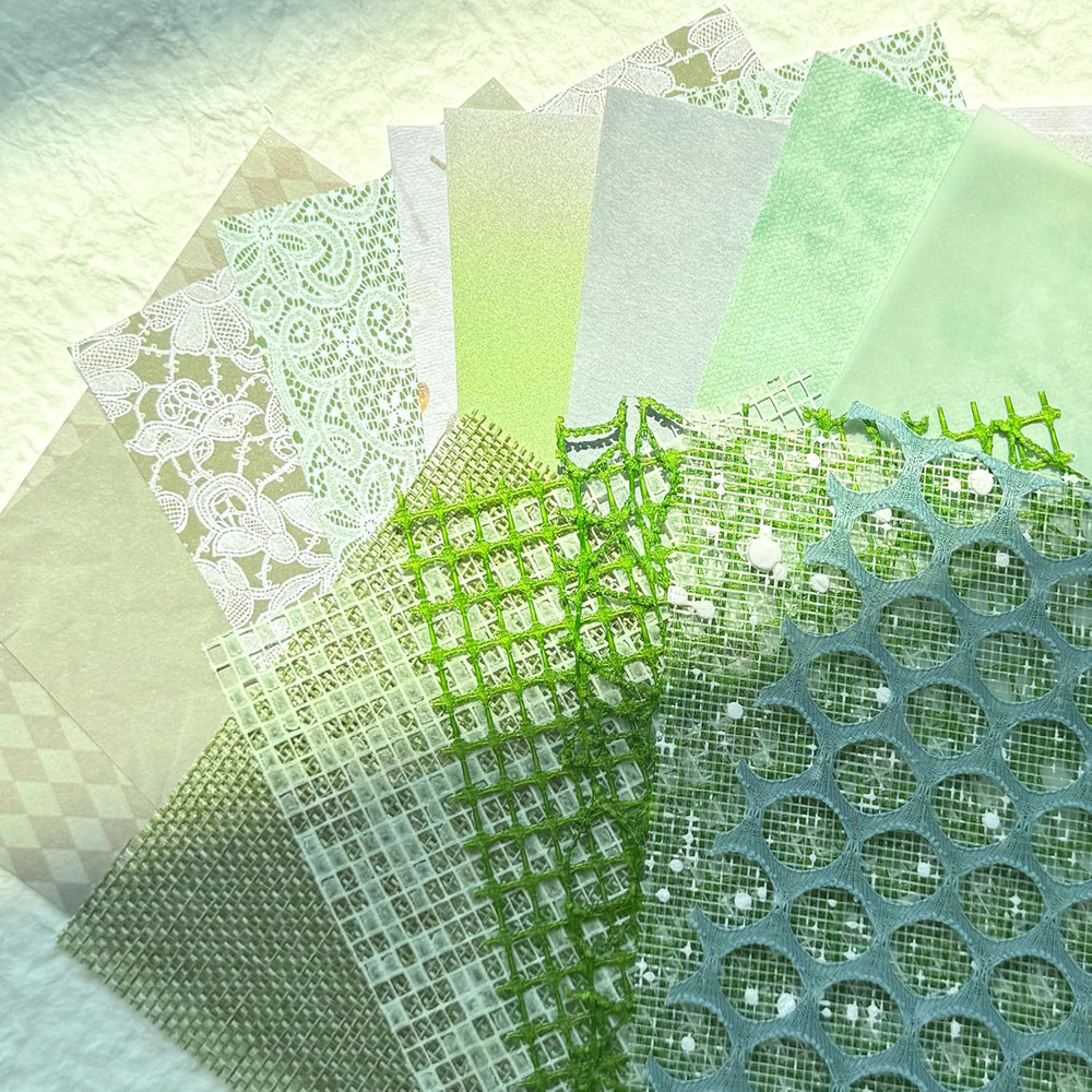 15 Sheets Handmade Scrapbook Paper Craft Mesh Fabric Scrapbooking Supplies Aesth