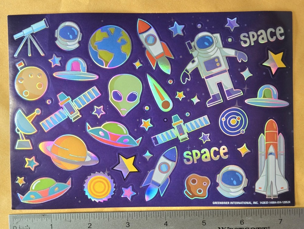 Space Exploration Scrapbooking Sticker Large Format Single Sheet
