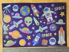 Space Exploration Scrapbooking Sticker Large Format Single Sheet
