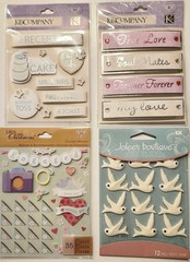 Lot Of 10 JOLEE’S BOUTIQUE K&Co Dimensional Scrapbooking Stickers WEDDING
