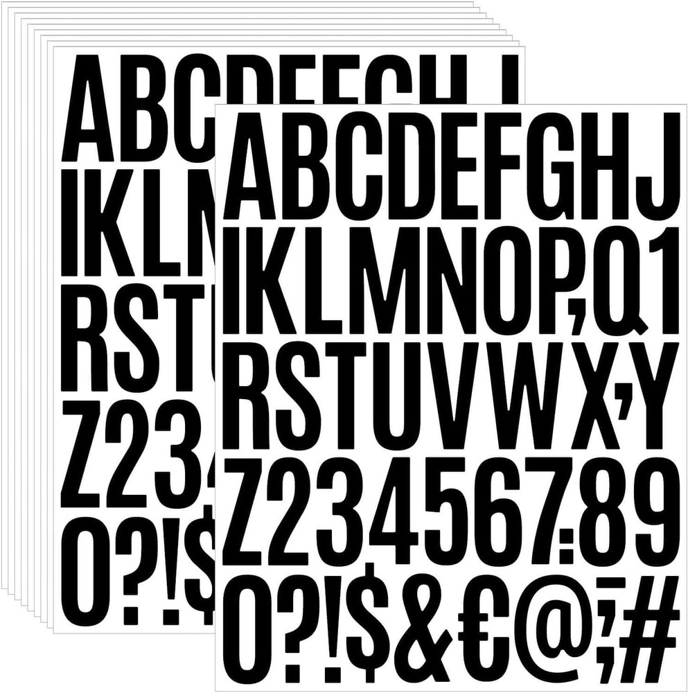 500 Pcs 2 Inch Vinyl Waterproof Letter Stickers,10 Sheets Self-Adhesive Alphabet