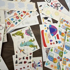 VINTAGE Stickers Mrs Grossman and other Foil Scrapbooking lot rub ons etc