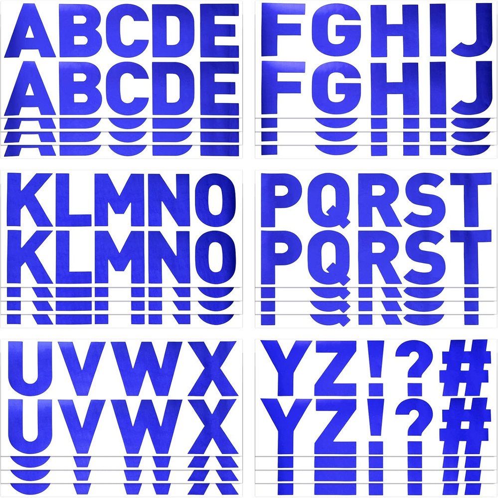 232 Pcs 24 Sheets Blue Large Letter Stickers Alphabet Letter Stickers 2.5 Inch S