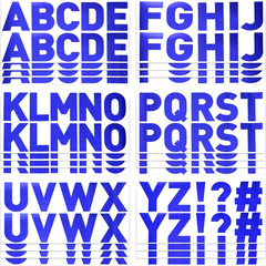 232 Pcs 24 Sheets Blue Large Letter Stickers Alphabet Letter Stickers 2.5 Inch S
