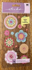Sticko Vellum Colorful Flowers Garden Spring Card Making Craft Scrapbook Sticker