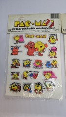 2 Pack-PAC-MAN Vintage 1982 Stick-Ons With Rolling Eyes Diamond Toymakers Bally