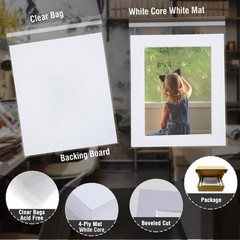 Acid Free 25 Pack 11×14 Pre-Cut Mat Board Show Kit for 8.5×11 Photos, Prints …