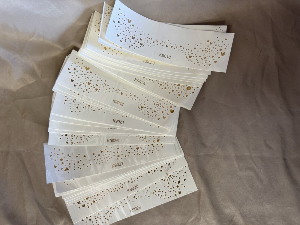 Lots Of 30 Golden Face Stickers Assorted Patterns Fake Freckles Stars Hearts