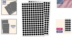 High-Quality 3000 Pack Black Round Labels – Ideal for All Surfaces and Crafts