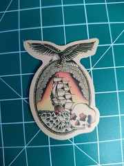 3 Retro Sailor Tattoo 2″ Stickers Navigation Ship Women Anchor Motorcycle Biker