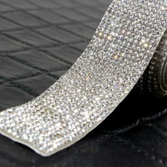 Self Adhesive Crystal Rhinestone Sticker Diamond Ribbon DIY Car Phone Bags Decor