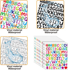 1600Pcs Letter Stickers 20 Sheets Alphabet Stickers 1 Inch Vinyl Self-Adhesive W