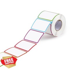 WSICSE 600 Name Tag Stickers 3×2 Colorful Border