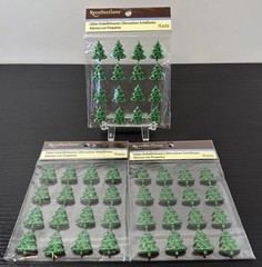 3 Recollections CHRISTMAS Red & Green Glitter Christmas Trees 16 Pc/pz New