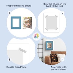 Mat Board Center, Pack of 25, 11×14 for 8×10 Mixed Color Mats – Acid Free, 4-…