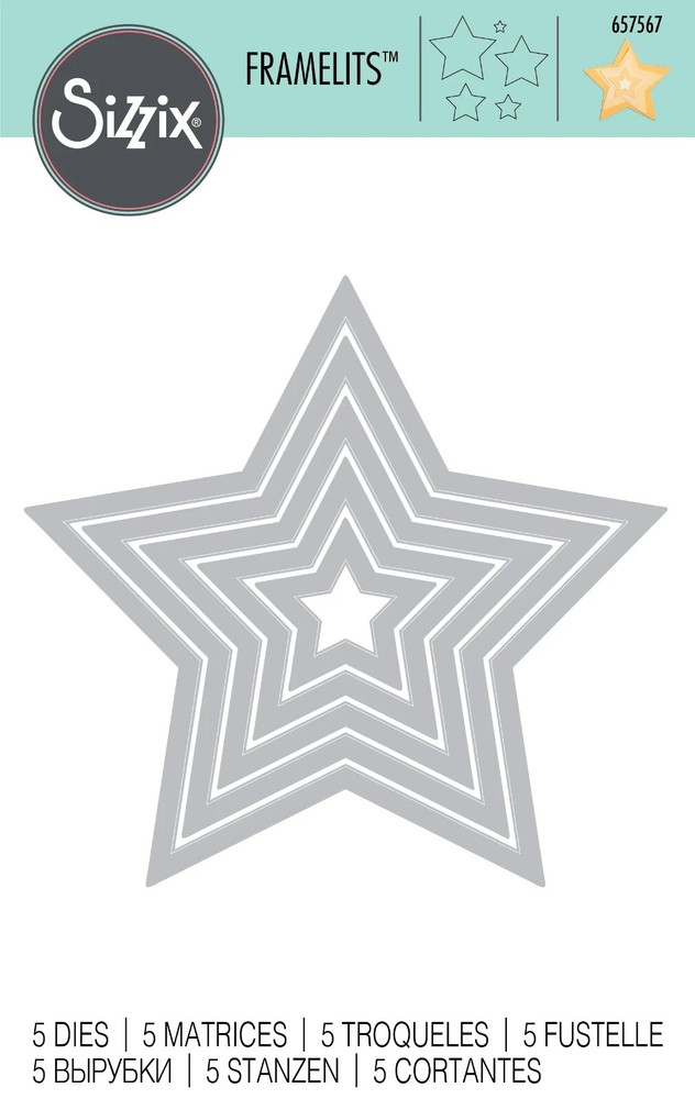 Sizzix – FRAMELITS – METAL CUTTING DIE – STARS #657567