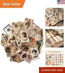 Beautiful 60pc Vintage Washi Stickers – Perfect for Crafts & Journaling Supplies