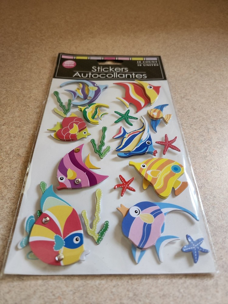 Greenbrier International~Tropical Fish Dimensional Stickers