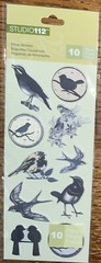 K&Company Studio 112 Adhesive Bird Pillow Stickers Black Crow Raven Starling
