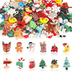 CCINEE 100pcs Christmas Resin Slime Charms for Craft, Santa Small, Multicolor