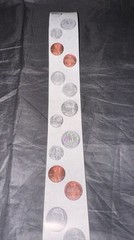 Vintage Coins Money Quarters Pennies Unbranded Stickers Roll Scrapbooking