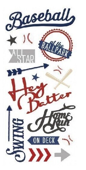 Paper House Puffy sticker set~BASEBALL~Nice! Quick Ship!