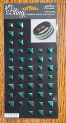Jolees Bling Blue/Green Teal Studs Squares Craft Wedding Card Scrapbook Stickers