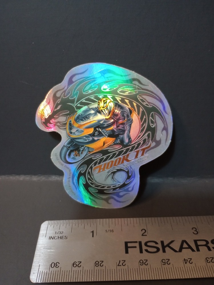 Vintage Stickers Motorcycle Holographic Prism Vending Sticker ODM 2002
