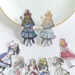 Alideco 80Pcs Vintage Scrapbooking Stickers Packs Kawaii Alice Ailisi