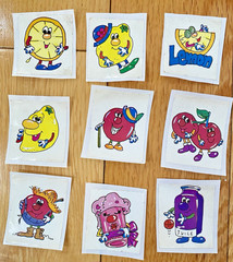 Vintage 80s Sticker Lot: Restored Fruit Scratch + Sniff NO SCENT Stickers (READ)