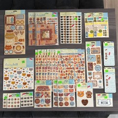 Daisy Hill Cats Meow Scrapbook Lot Stickers Paper Pad Brads Metal Accents 25+pcs