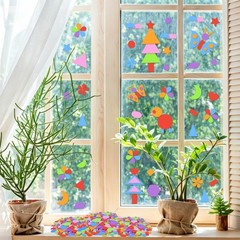 1740Pcs Foam Stickers Colorful Foam Shapes Stickers with Star Moon Heart Self…