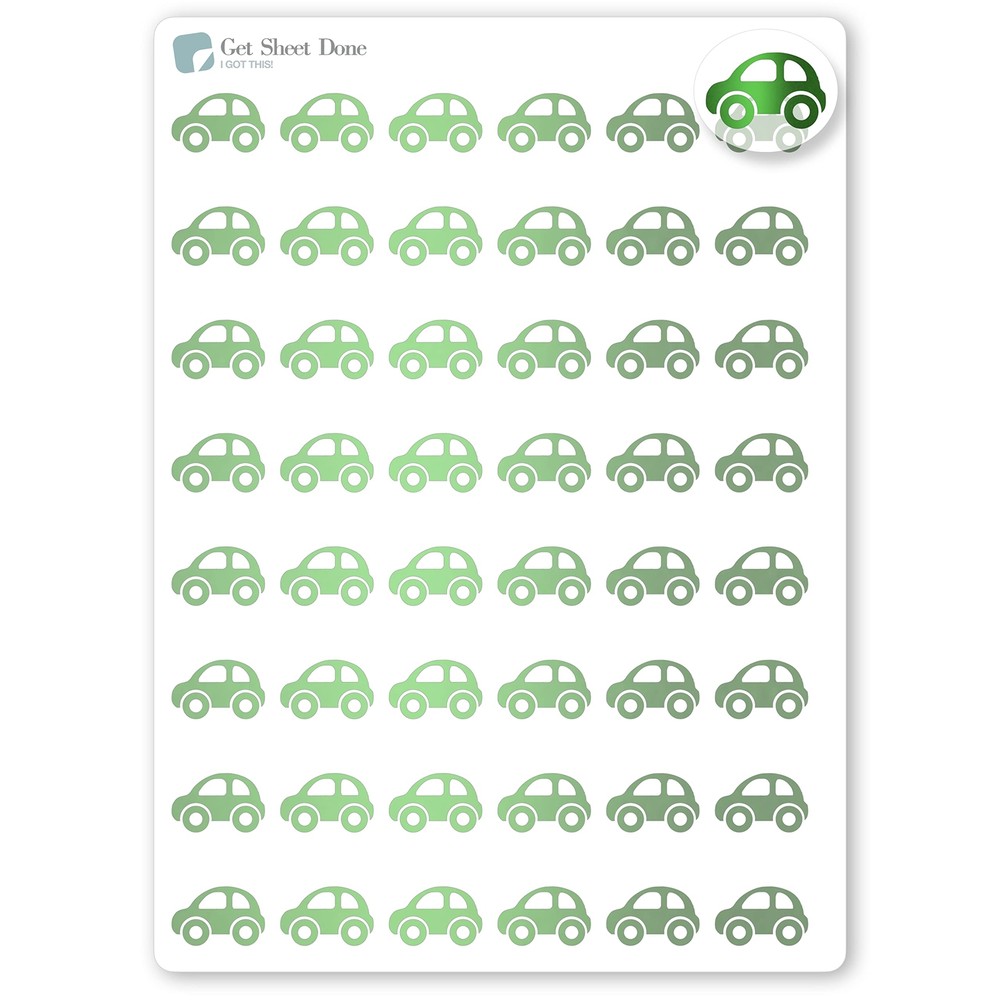 Car Stickers / 54 Gold Foiled Stickers (1/2”) / Chores Clean Toys Maintenan…