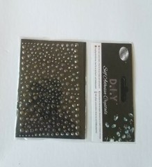CraftbuddyUS 325pcs 2,3,4,5mm GUN METAL Self Adhesive Rhinestone Gems, DIY Craft