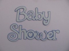 BABY SHOWER Blue 3 Piece Set Die Cut Paper Pieces