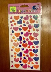 vintage stickopotamus * iridescent hearts * binder stickers – nip