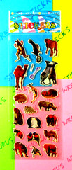 Safari Animals Puffy Stickers 1 Sheet Pack Style 1