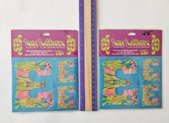 Vtg Hallmark Luv Letters Stickers LOT NIP hippy art psychedelic alphabet