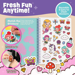 Unicorn Sticker Book – 50 Reusable Stickers, Travel Activities for Ages 3-5