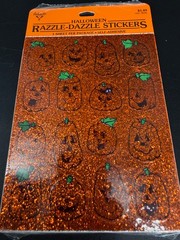 Vintage Hallmark Halloween Razzle Dazzle Glitter Sticker Sheet Sealed Original