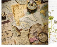 60 pcs old map Scrapbooking Paper Pack, sailing map Vintage Memo Pad, Junk Journ
