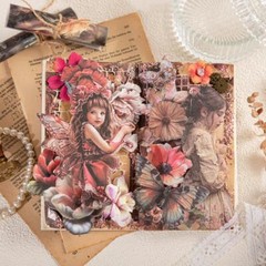 30Pcs Vintage Flowers Girls Scrapbook Paper Wall Collage Junk Journals Supplies