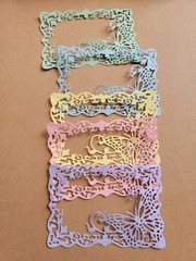 5pcs. Pastel BUTTERFLY Frames cardstock Die cut fancy frames 3 1/4″×2 3/34″.