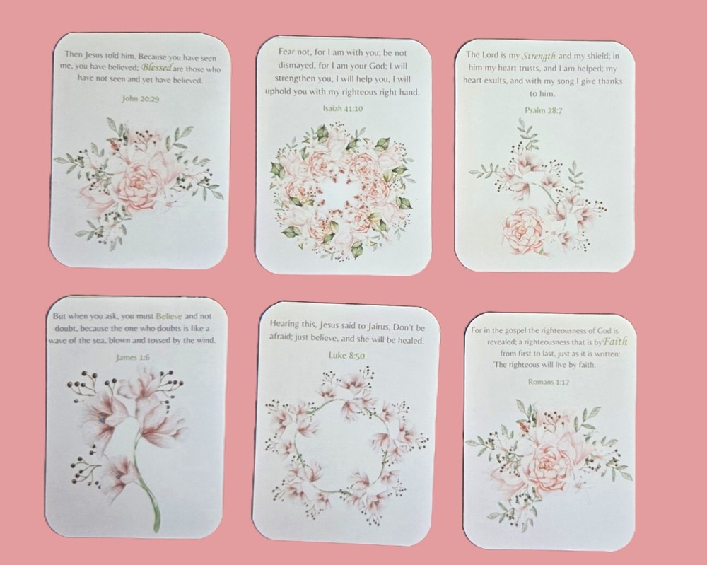 Bible Quotes Inspirational Faith Journal Cards #384 – Lt. Pink